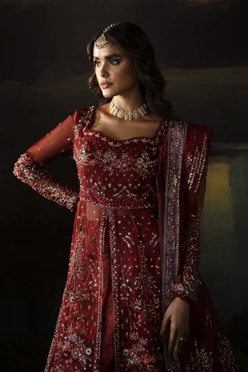 wedding dress red Pakistani