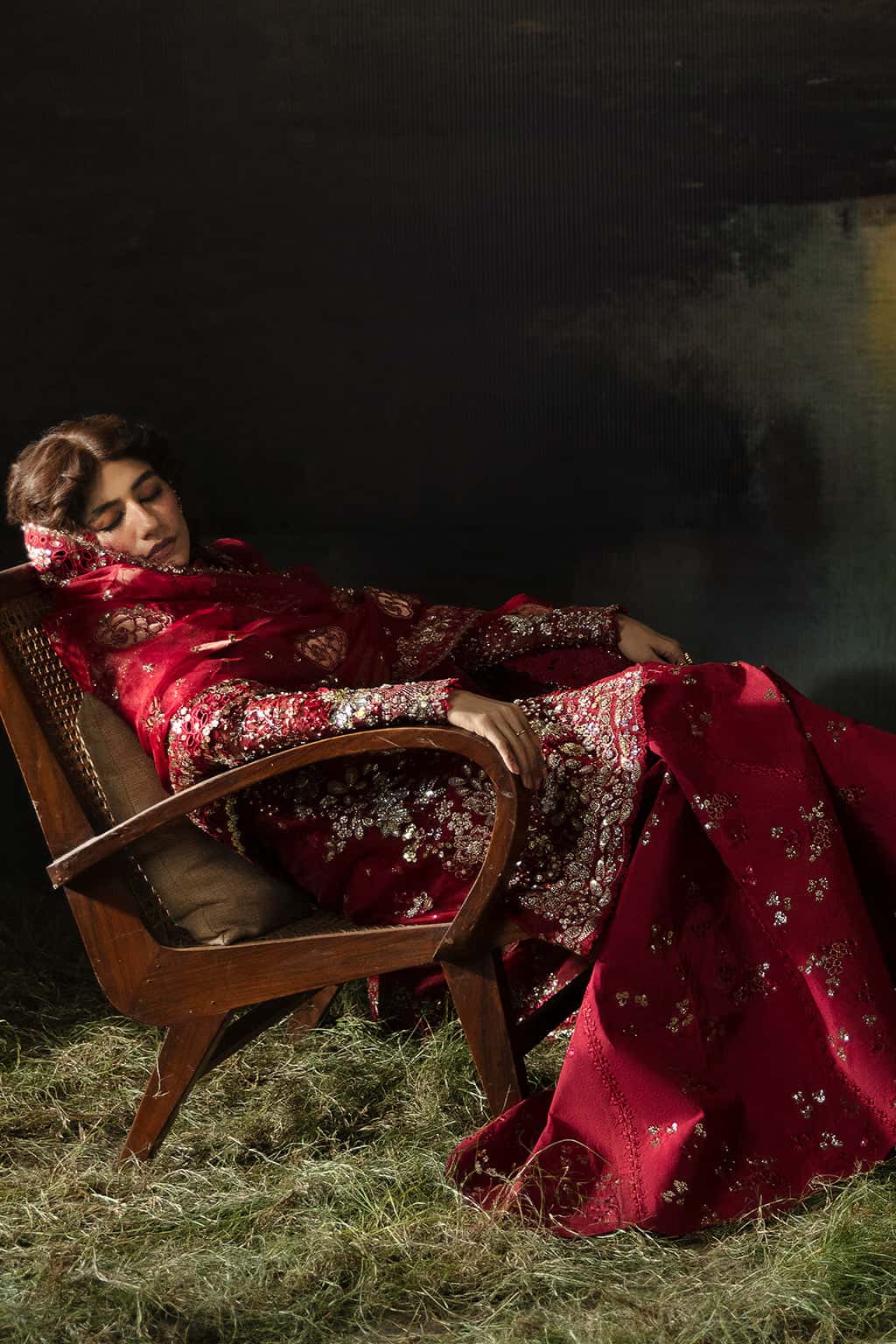 embroidered organza dupatta