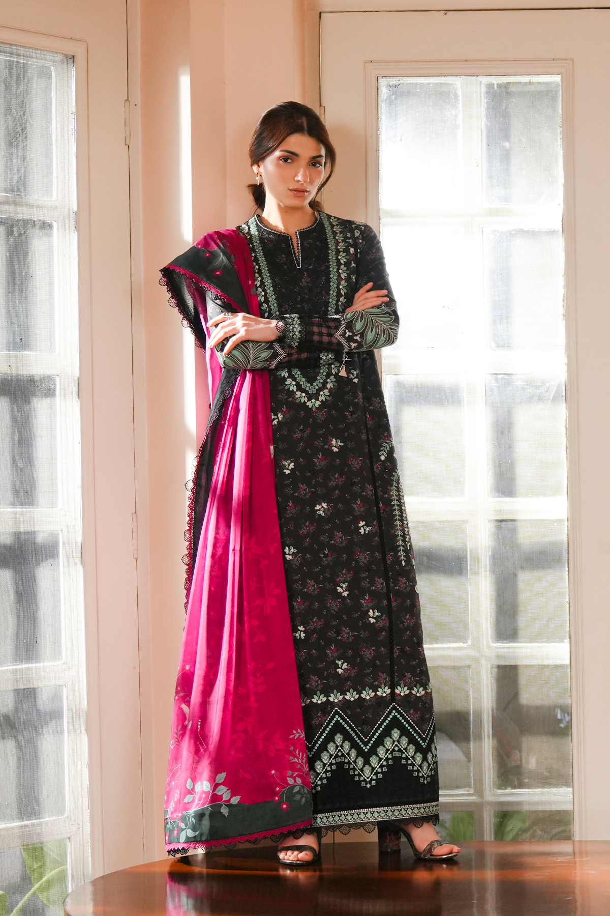digital printed lawn outfit women