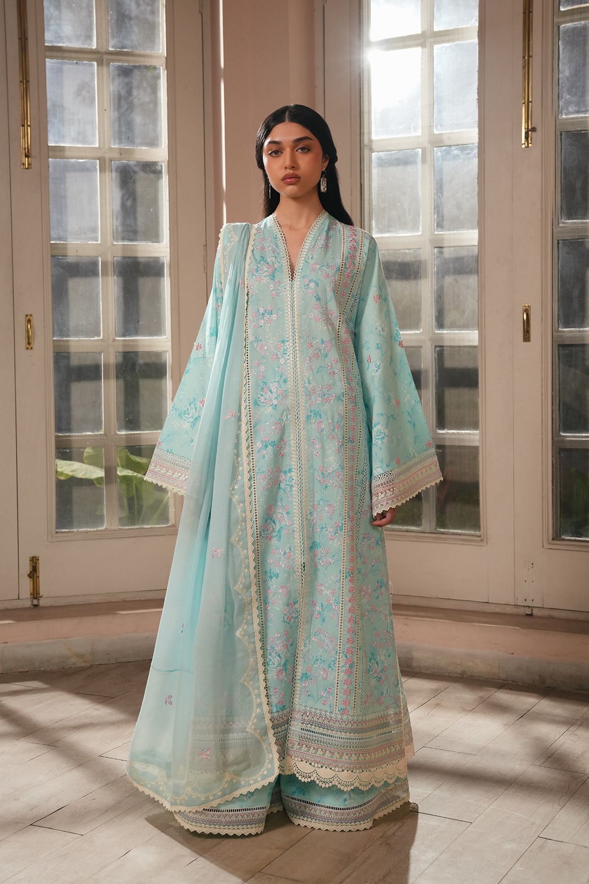 afrozeh blue dress AYZEL LIOR-13L