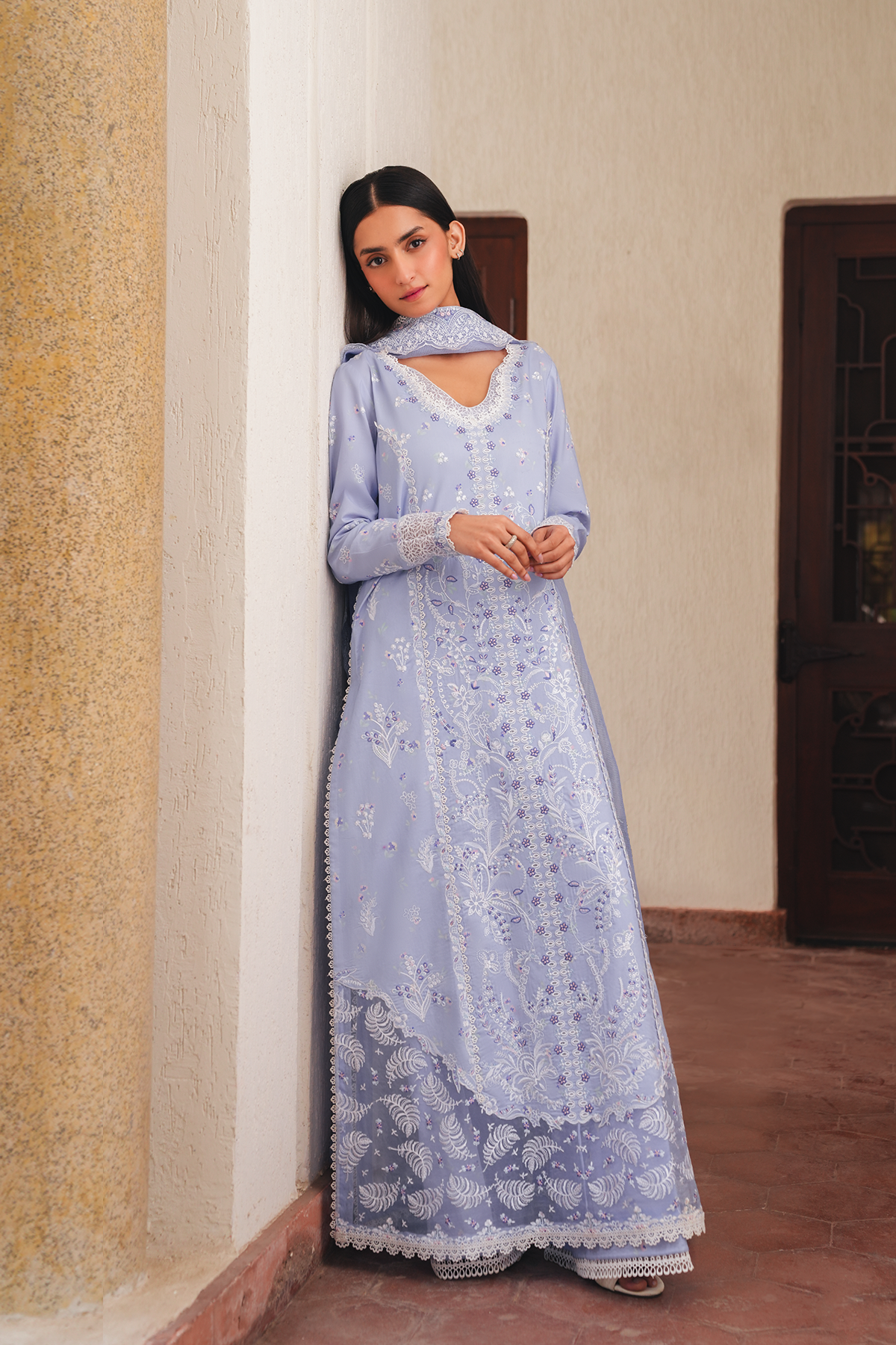 eid wear dresses Khoya Off White Dress 2026 – Afrozeh Luxury Pret Outfit Product IDs SKU A-Line Flower Satin Blue Size:9 Y YGroup_Fina