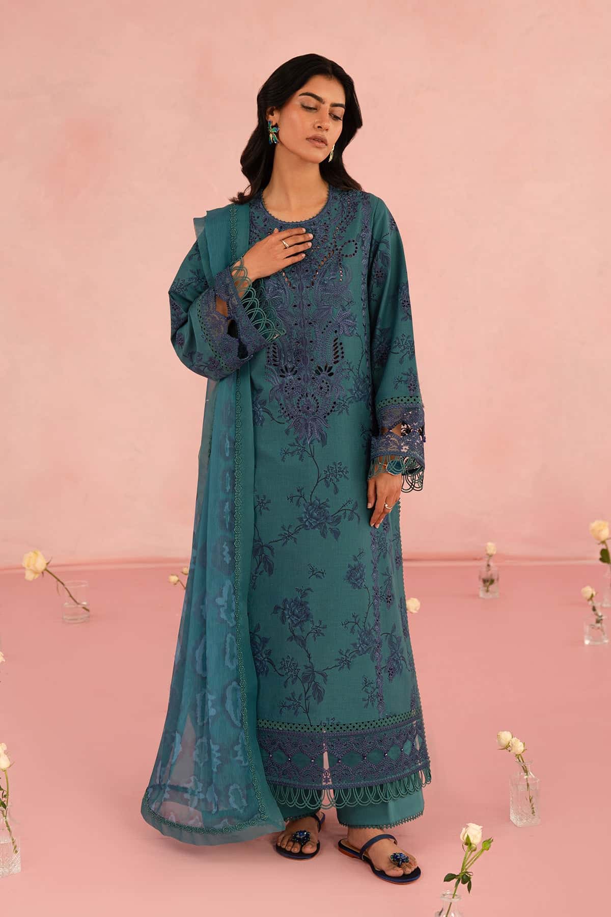 lawn embroidered in Pakistan