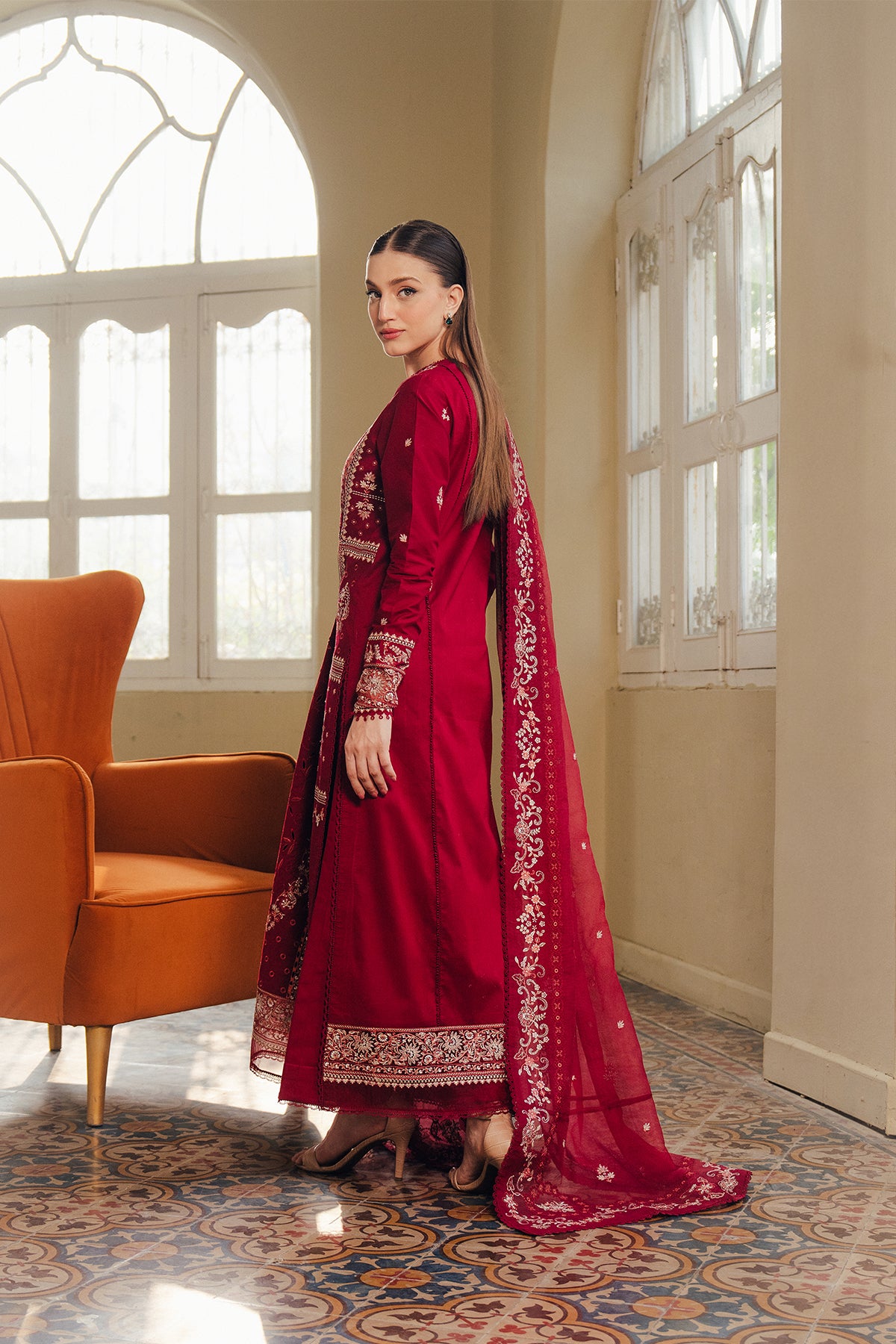embroidered summer suit
