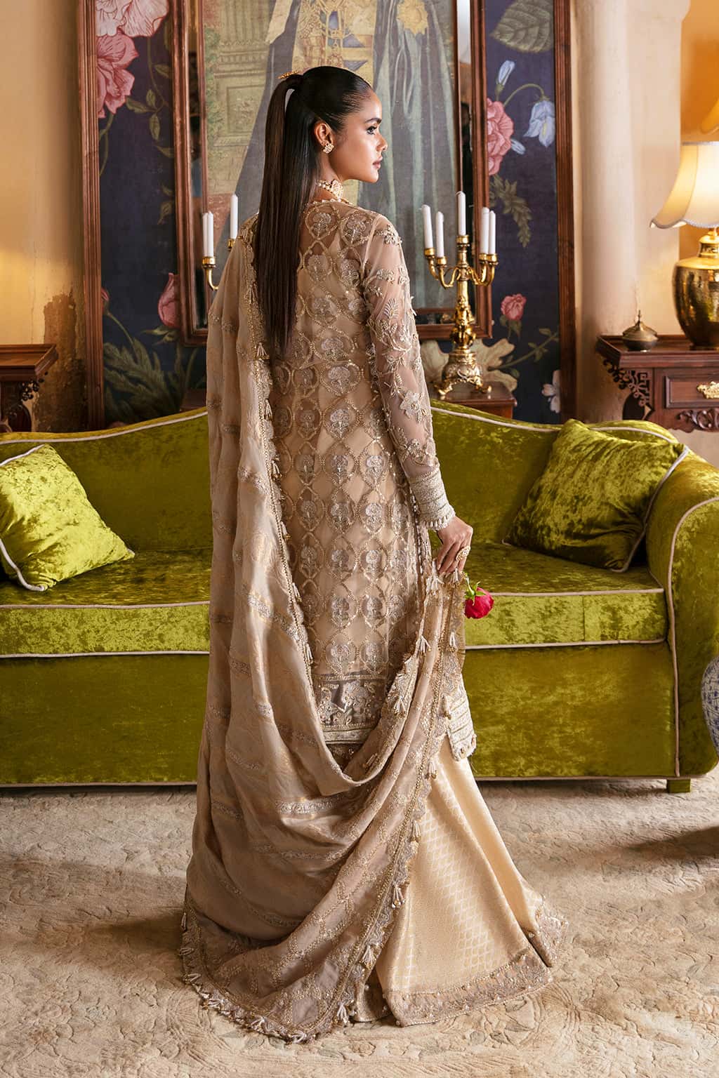 embroidered chiffon dress