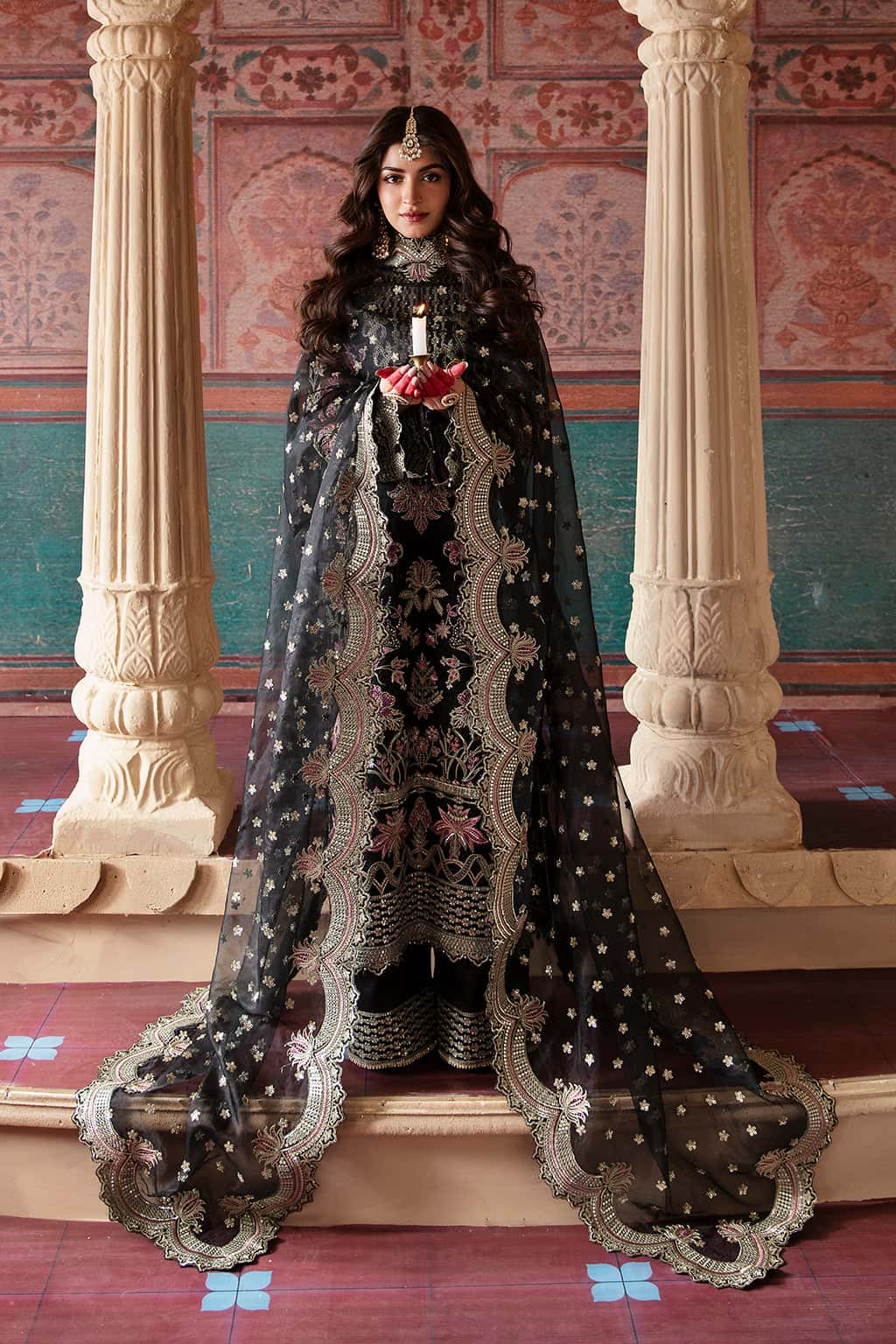 organza embroidered dupatta