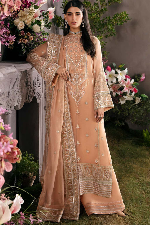 Brown Pakistani Palazzo Suit - Afrozeh La Fuchsia Formals '23 - Mahogany