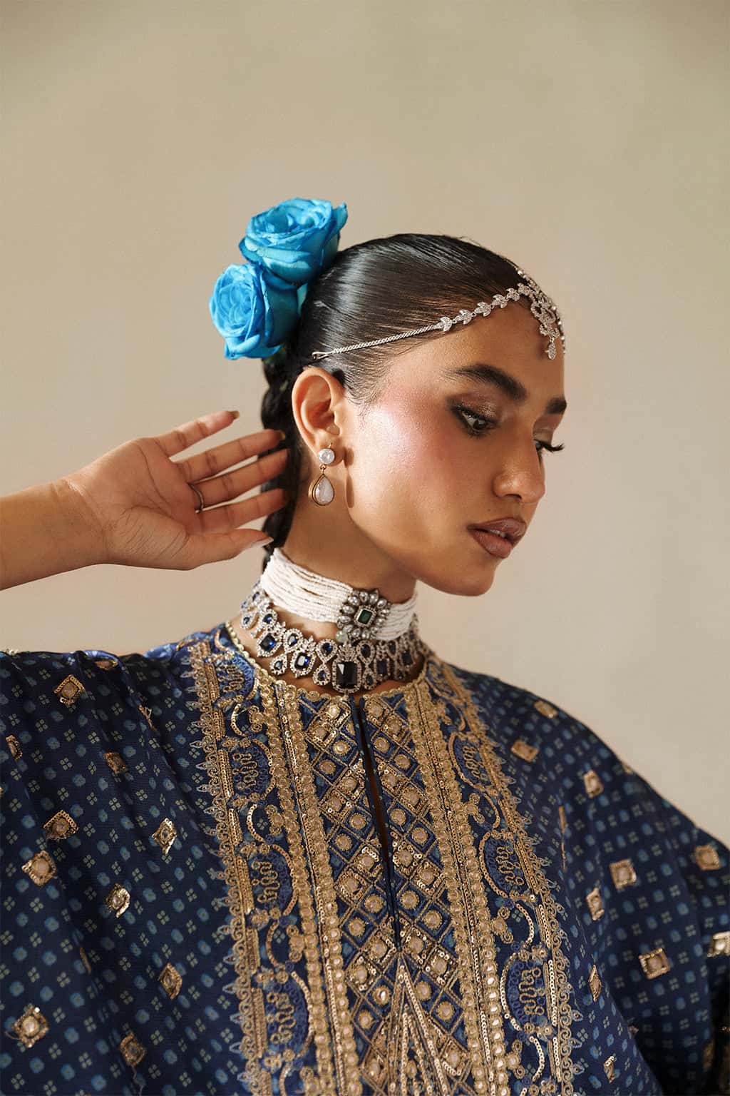 embroidered chiffon dress