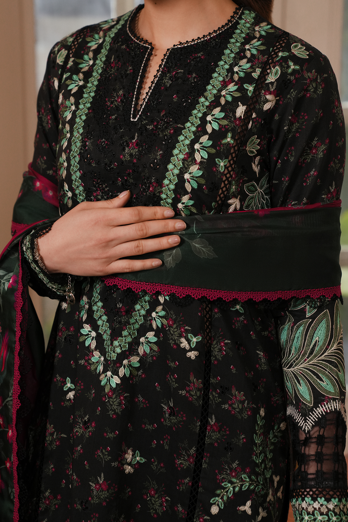unstitched summer suit Afrozeh