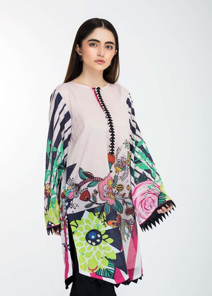 Stitched Embroidered Kurti Tropical Glam
